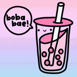 Pastel Happy Bubble Tea GIF