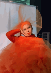 Pastel Orange Aesthetic Model On Spotlight GIF