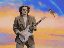 Pastel Orange Sky Guitar Aesthetic GIF