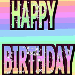 Pastel Rainbow Glitter Happy Birthday GIF