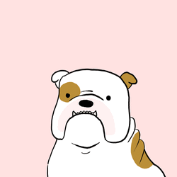 Pastel Tired Bulldog