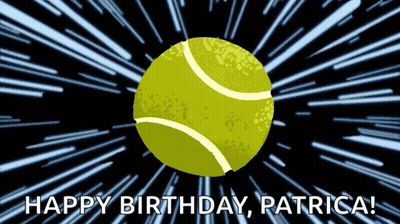 Patricia Birthday Card With Tennis Ball GIF
