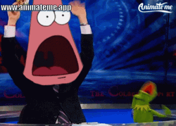 Patrick And Kermit Frog Celebrate Meme GIF