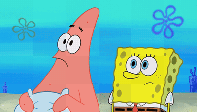 Patrick And Spongebob Are Standing Next To Each Other GIF