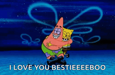 Patrick And Spongebob Hugging I Love You Bestieeeboo GIF
