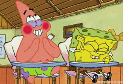 Patrick And Spongebob In Classroom GIF