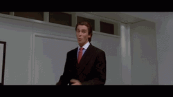 Patrick Bateman Making Explanation GIF