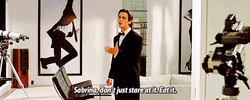 Patrick Bateman Urging To Eat GIF