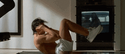 Patrick Bateman Working Out GIF