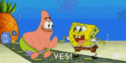 Patrick Boo High Five With SpongeBob GIF