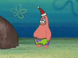 Patrick Boo Santa Hat GIF