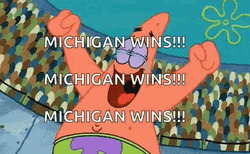 Patrick Cheering Michigan Wolverines GIF