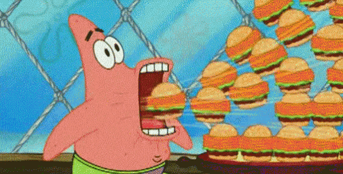 Patrick Grabbing All Of The Whataburger GIF