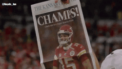Patrick Mahomes Champs News Paper Article GIF