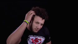 Patrick Mahomes Checking Out Haircut GIF