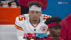 Patrick Mahomes Watching Game Intensely GIF