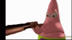 Patrick Star Aiming Shotgun GIF