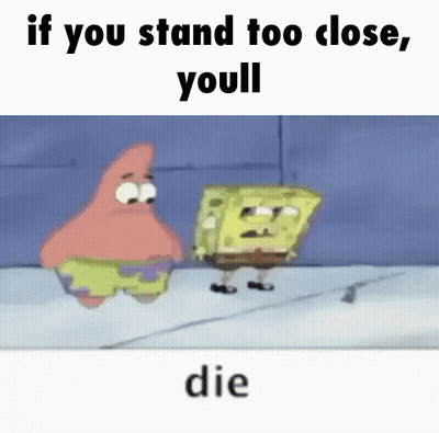 Patrick Star And Spongebob If You Stand Too Close Youll Die GIF