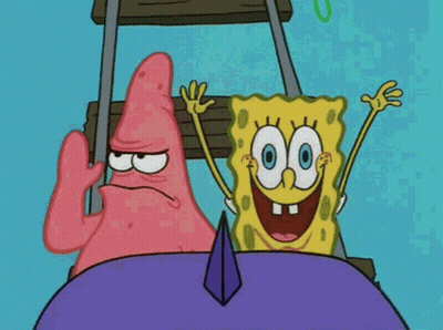 Patrick Star And SpongeBob Riding Roller Coaster GIF