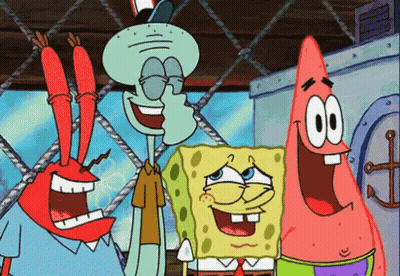 Patrick Star And SpongeBob Sitting With Eyes Closed GIF