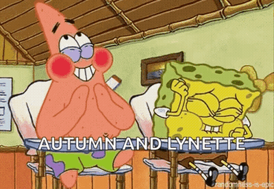 Patrick Star And Spongebob Squarepants Are Sitting Next To Each Other In A Chair . GIF