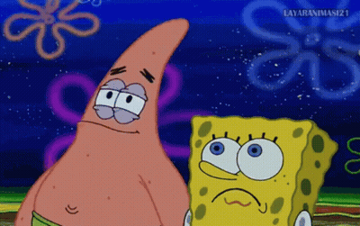 Patrick Star And Spongebob Squarepants Are Standing Next To Each Other In A Cartoon GIF