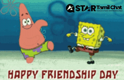 Patrick Star And Spongebob Squarepants Dancing On A Star Tamil Chat Background GIF