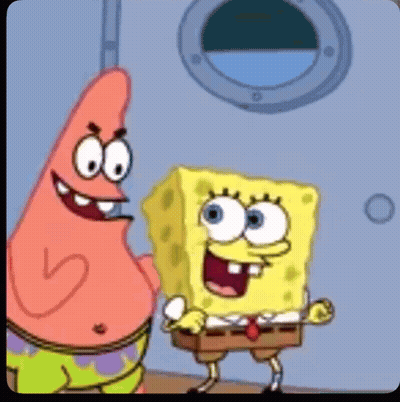 Patrick Star And Spongebob Squarepants Standing Together GIF