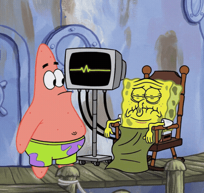 Patrick Star And SpongeBob Watching Heartbeat GIF