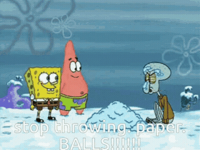 Patrick Star And Squidward Standing In Snow GIF