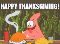 Patrick Star Animated Happy Thanksgiving GIF