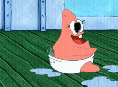 Patrick Star As Baby In Diaper GIF