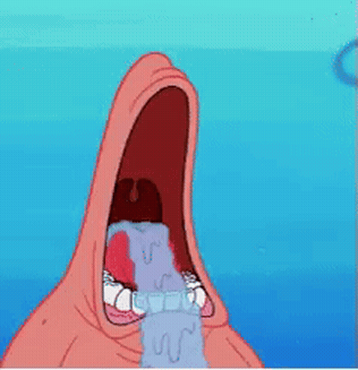 Patrick Star Crying With Mouth Open GIF