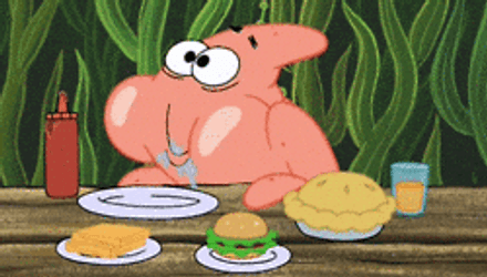 Patrick Star Eat Chewing Food Saliva Out GIF