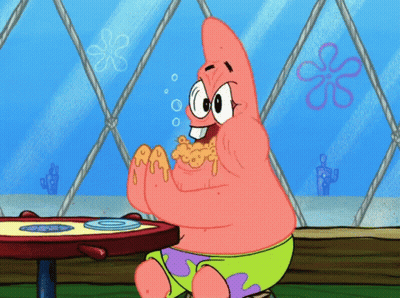 Patrick Star Eating Pizza GIF