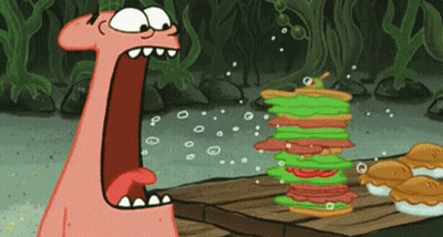 Patrick Star Eating Sandwich GIF