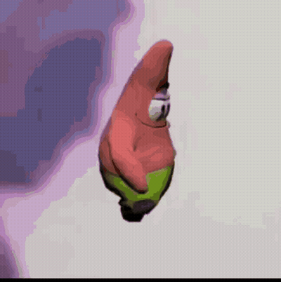 Patrick Star Flying Through Air Purple Background GIF