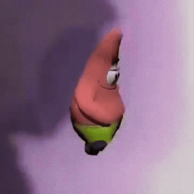 Patrick Star Flying Through Purple Background GIF