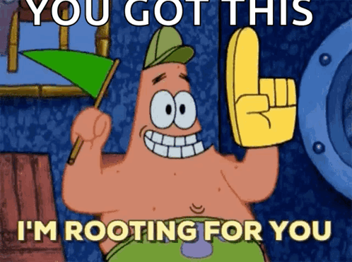 Patrick Star Holding Green Flag And Yellow Finger GIF