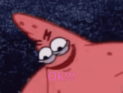Patrick Star From Spongebob Is Smiling And Says Ok GIF