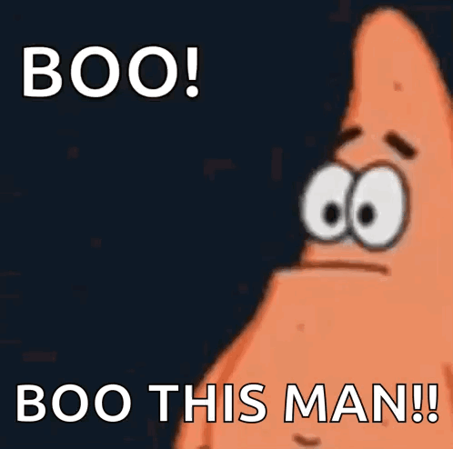 Patrick Star From Spongebob Says Boo Boo This Man ! GIF