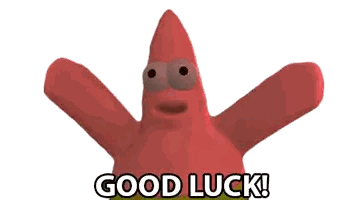 Patrick Star From Spongebob Says " Good Luck " On A White Background Sticker