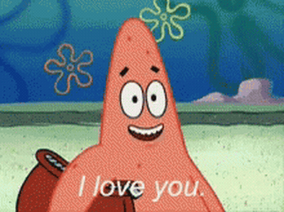 Patrick Star From Spongebob Says I Love You In A Cartoon GIF