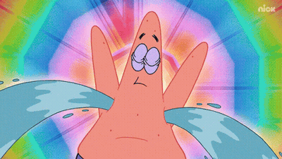 Patrick Star From Spongebob Squarepants Crying With Water Coming Out Of His Hands GIF