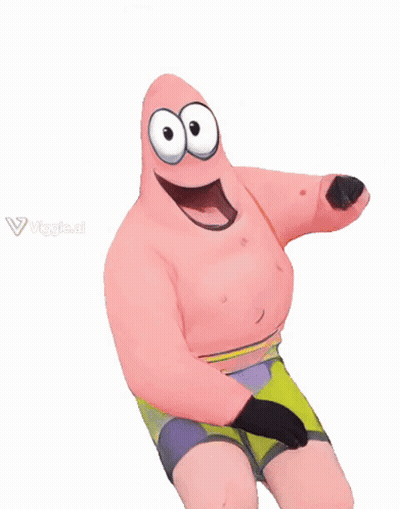 Patrick Star From Spongebob Squarepants Has A Boom Sign In Front Of Him GIF