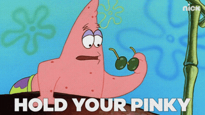 Patrick Star From Spongebob Squarepants Holding A Cherry GIF
