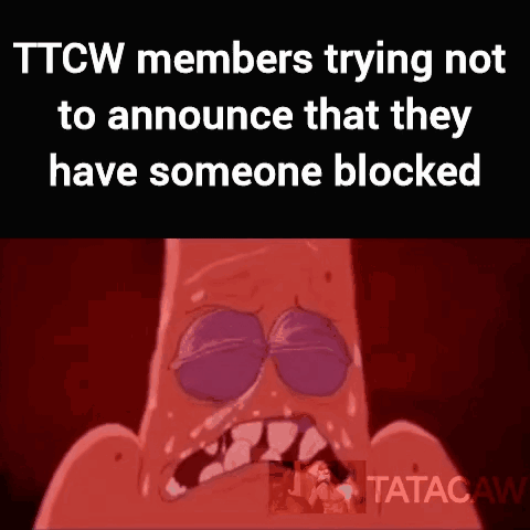 Patrick Star From Spongebob Squarepants Is Crying Because He Does Not Want To Announce That They Have Someone Blocked GIF