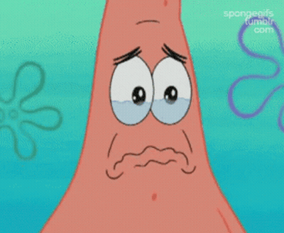 Patrick Star From Spongebob Squarepants Is Crying With Tears Running Down His Face GIF