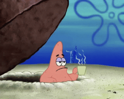 Patrick Star From Spongebob Squarepants Is Drinking A Cup Of Coffee . GIF
