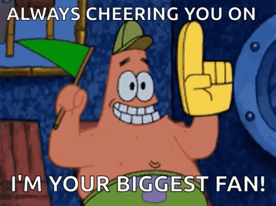 Patrick Star From Spongebob Squarepants Is Holding A Green Flag And A Yellow Finger GIF